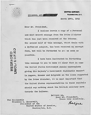 Lord Halifax to Franklin D. Roosevelt
