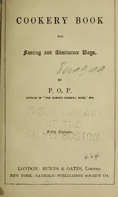 Cookery book for fasting and abstinence days.