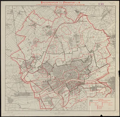 Bauzonenplan von Frankfurt a. M