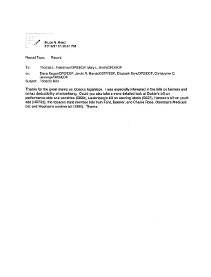 Tobacco Legislation [Folder 1]