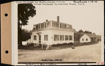 Herbert A. and Alice M. Wilbur, house and garage, Coldbrook, Oakham, Mass., Jun. 4, 1928