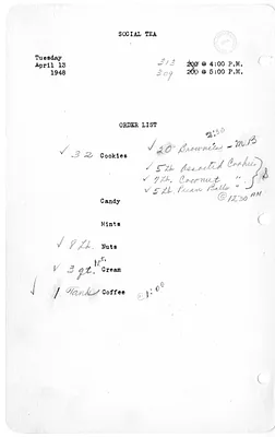 Shopping List for Social Tea
