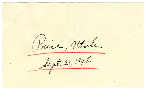 Press Release, Speech of President Harry S. Truman, Price, Utah
