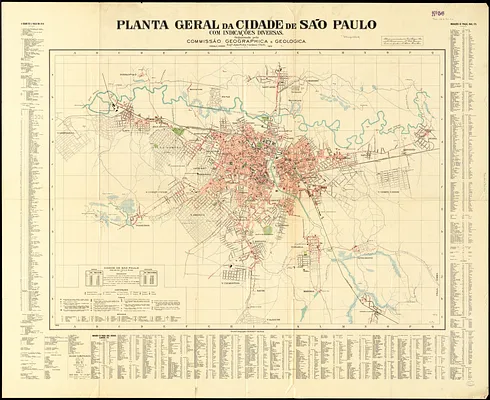 Planta geral da cidade de São Paulo com indicações diversas