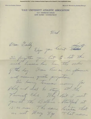 Ford, Gerald R. Letter, 11/24/1937