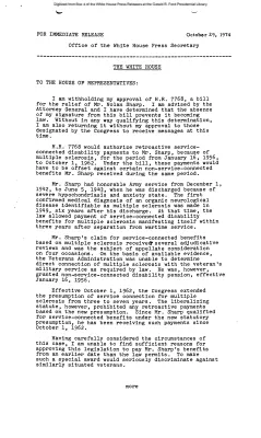 President withholding approval of H.R. 7768, a bill for the relief of Mr. Nolan Sharp [Veto Statements and Announcements]