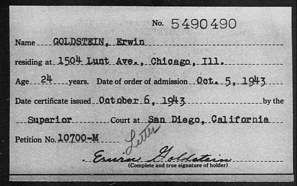 Goldstein, Erwin - 1943