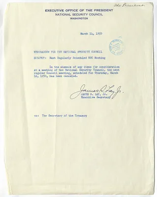 Memorandum from James S. Lay, Jr. to the National Security Council
