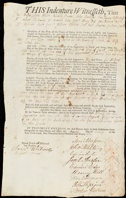 Sarah Gally (Legalley) indentured to apprentice with John Dyer of Boston, 7 January 1795