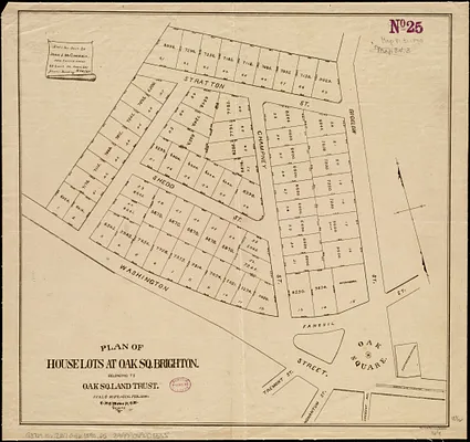 Plan of house lots at Oak Sq. Brighton