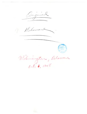 Reading Copy, Speech of President Harry S. Truman, Wilmington, Delaware