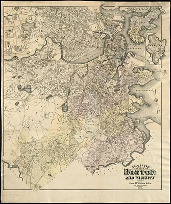 Map of the city of Boston and vicinity