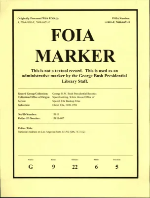 National Address on Los Angeles Riots 5/1/92 [OA 7573] [2]