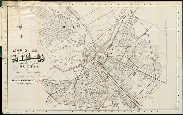 Map of city of Schenectady and village of Scotia, 1917