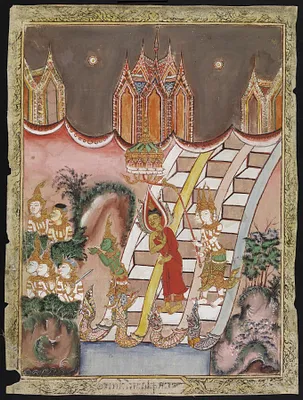 The Buddha's Descent from Tavatimsa Heaven
