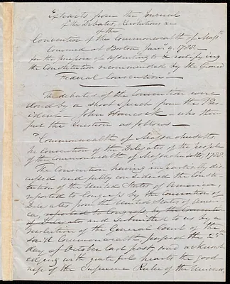 Extracts from the journal of the debates, resolutions, etc. of the convention of the commonwealth of Massachusetts