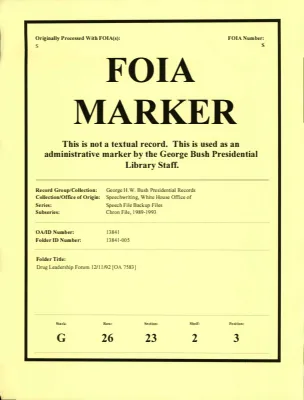 Drug Leadership Forum 12/11/92 [OA 7583]