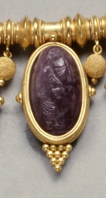 Intaglio with Aphrodite and a Basin Set in a Necklace