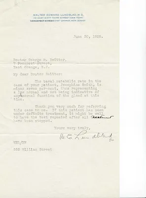 Letters Received to Dr. George S. Reitter, June 30, 1925