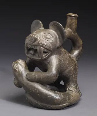 Feline Effigy Stirrup Vessel