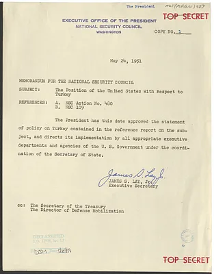 Memorandum from James S. Lay, Jr. to the National Security Council