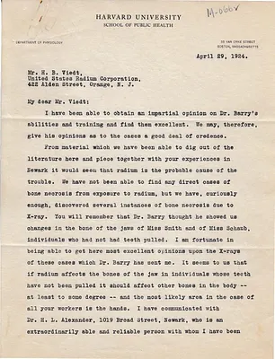 Letters Received, April 29, 1924