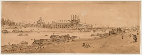 A Selection of Twenty of the Most Picturesque Views in Paris:  View of the Tuilleries and Bridge taken from Quay d'Orsay