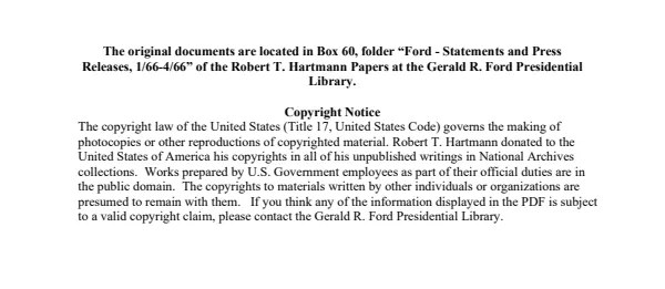 Ford - Statements and Press Releases, 1966 (1)
