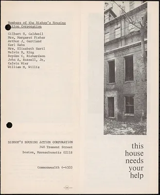 Bishop’s Housing Action Corporation brochure