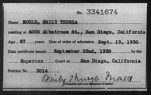 Mould, Emily Thurza - 1930