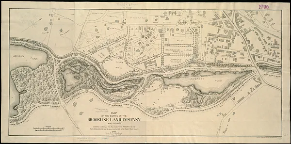 Map of the estate of the Brookline Land Company and vicinity