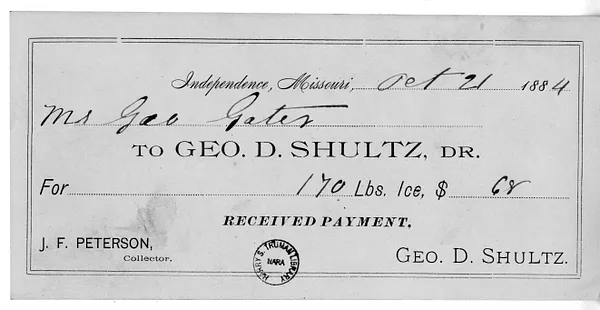 Receipt from George D. Shultz to George P. Gates