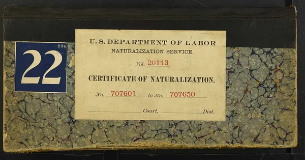 Volume 22, Certificates 707601 - 707650, 1917