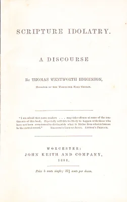Scripture Idolatry. A Discourse, 1854