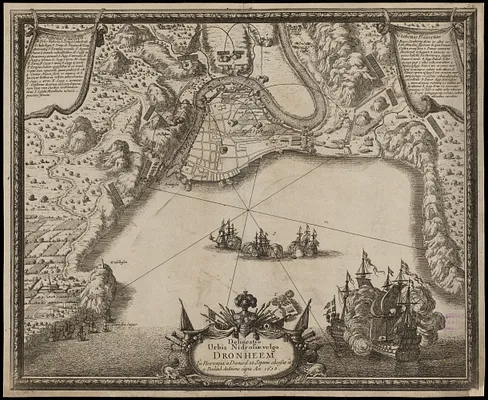 Delineatio urbis Nidrosiae vulgo, Dronheem in Norvegia, à Danis d. 28. Septem. obsessae et 11. Decemb. deditione capta an. 1658