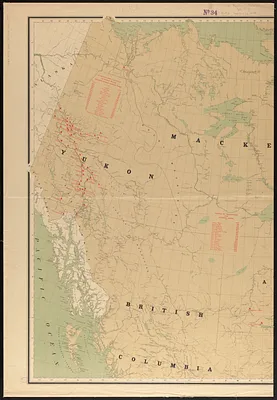 Map showing mounted police stations in north-western Canada