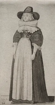 The Several Habits of English Women, from the Nobility to the Country Women as they are in these times:  The Woman with a Mannish Hat and Ribboned Bodice