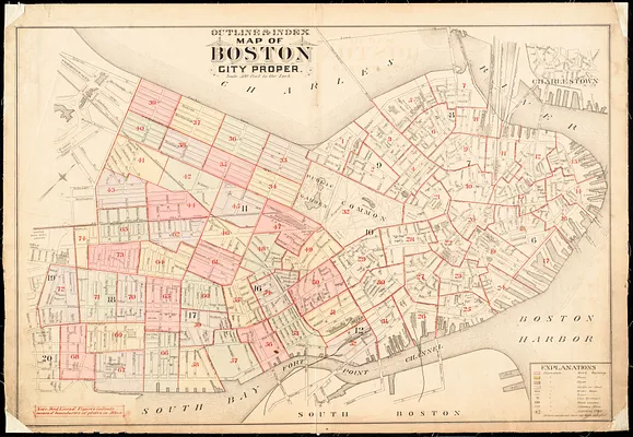 Outline & index map of Boston city proper