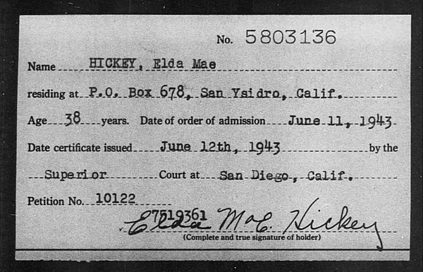 Hickey, Elda Mae - 1943