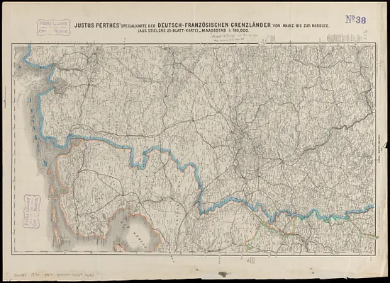 Justus Perthes' specialkarte der Deutsch-Französischen Grenzländer von Mainz bis zur Nordsee