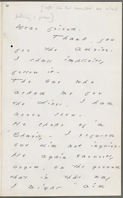 Your Scholar (Emily Dickinson), Amherst, Mass., autograph letter signed to Thomas Wentworth Higginson, November 1880