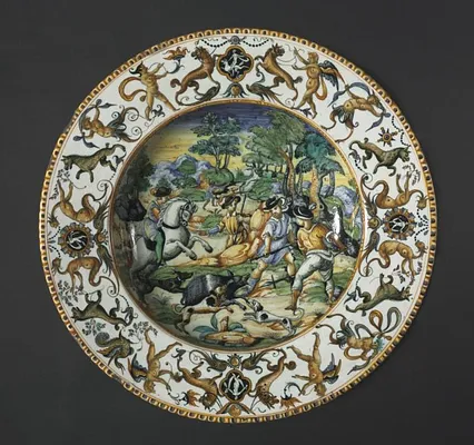 Charger Depicting a Boar Hunt