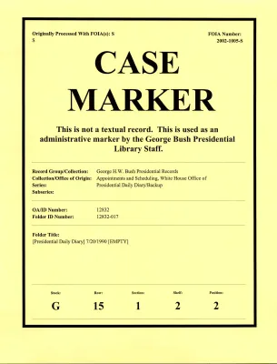 [Presidential Daily Diary] 7/20/1990 [EMPTY]