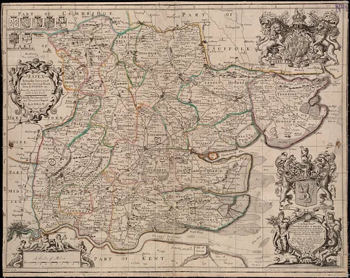 Essex actually surveyed with the several Roads from London &c