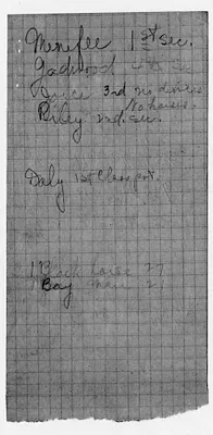 Handwritten Notes for Artillery Barrage