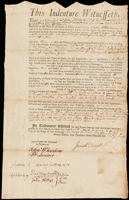 Mary Broyd indentured to apprentice with Josiah Dwight of Springfield, 29 January 1752
