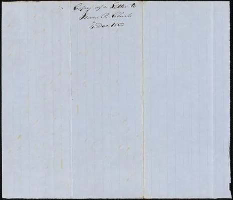 Copy of a letter from George Coffin to Isaac R. Clark, 4 December 1850
