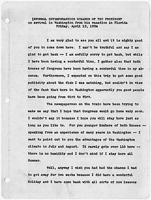 Extemporaneous remarks of the President in Washington, D.C. after his Florida vacation