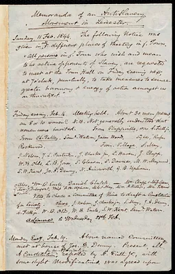 Memoranda of an antislavery movement in Leicester by Samuel May, February, March, April, 1844