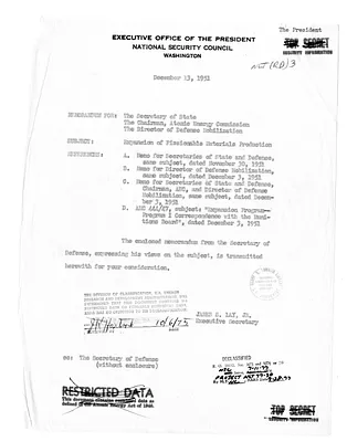 Memorandum from James Lay, Jr. to Secretary of State Dean Acheson, the Chairman of the Atomic Energy Commission, and the Director of Defense Mobilization